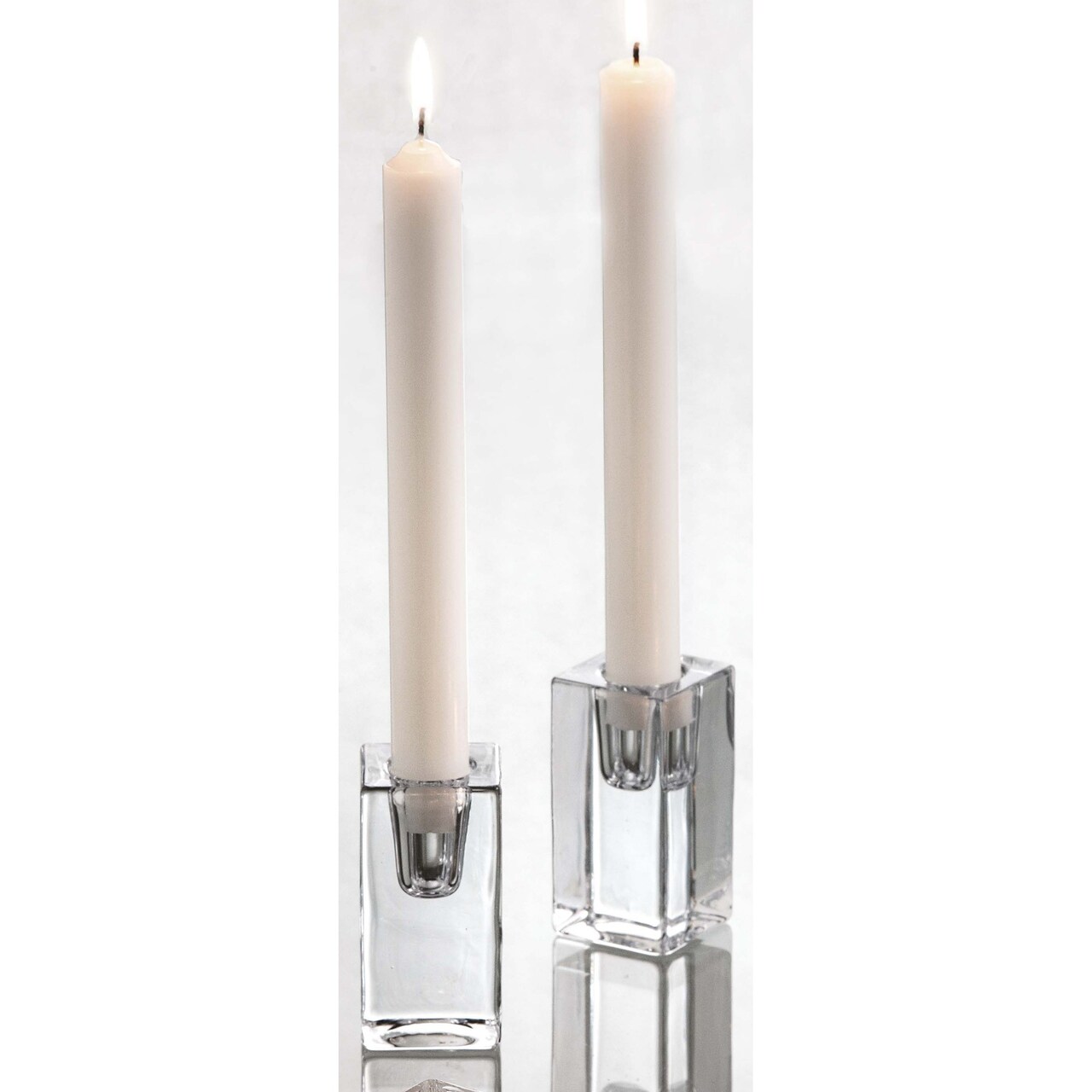 Chunky Decorative Clear Glass Sqaure Taper Candle Holder 1.5L x 1.5W x 3.13H Each Sold Separate
